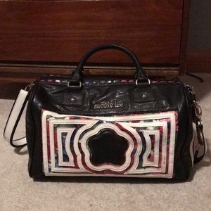 Black and multicolored Nicole Lee Tote Bag